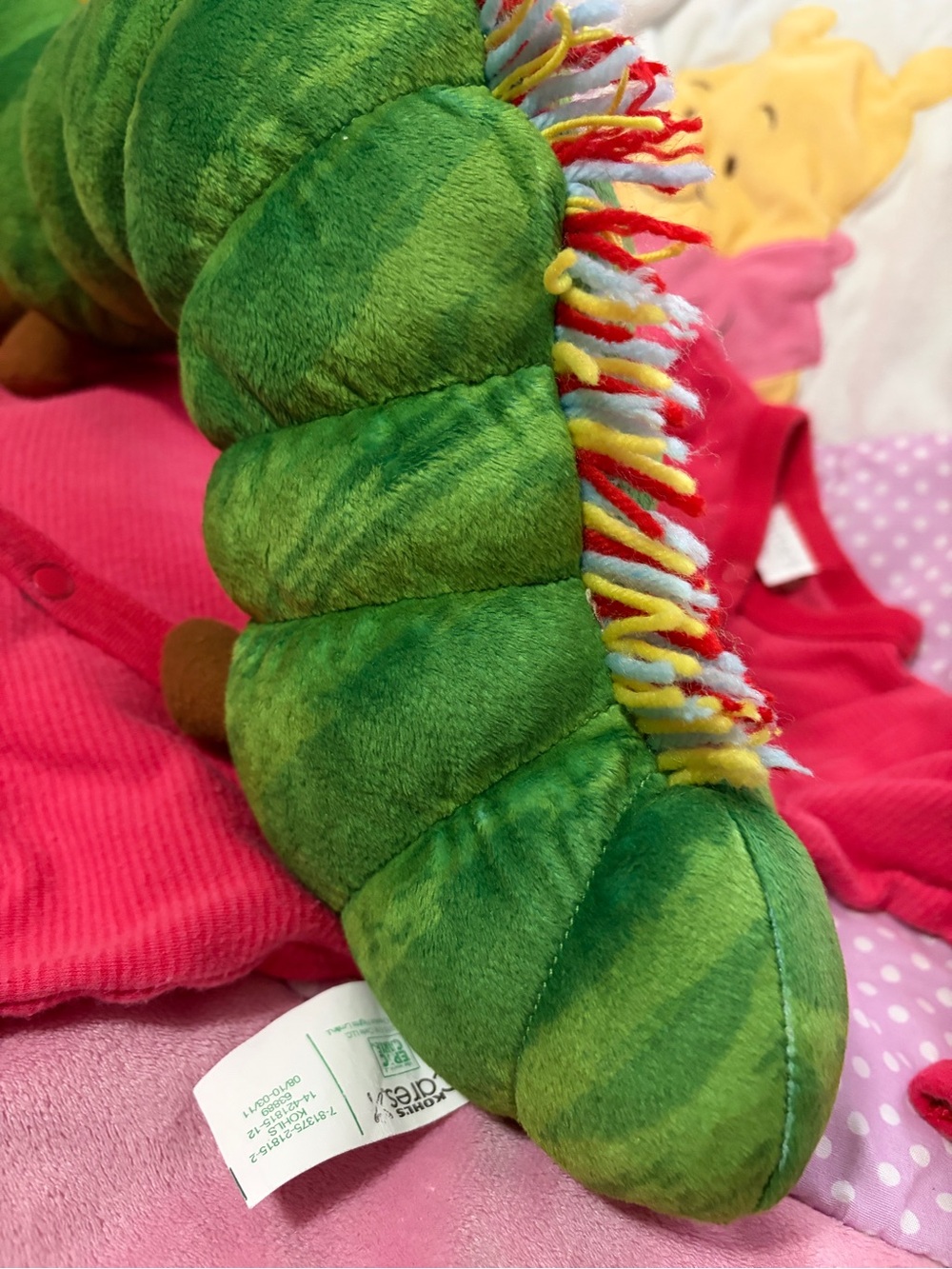 Vintage Y2K Carters 3-6M Eric Carle Caterpillar Plush + Strawberries Sleeper - Picture 10 of 15